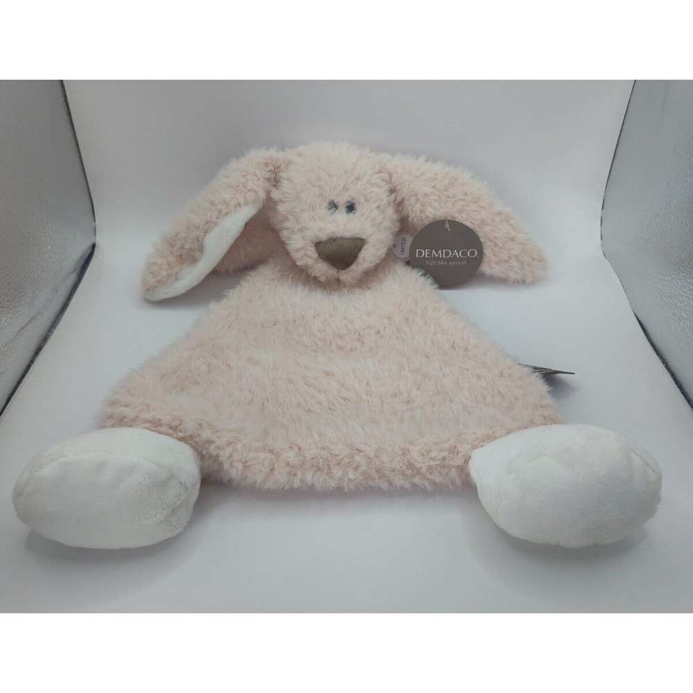 Demdaco Light Pink Bunny Rabbit Lovey Security Blanket Rattle Plush Soft Toy
